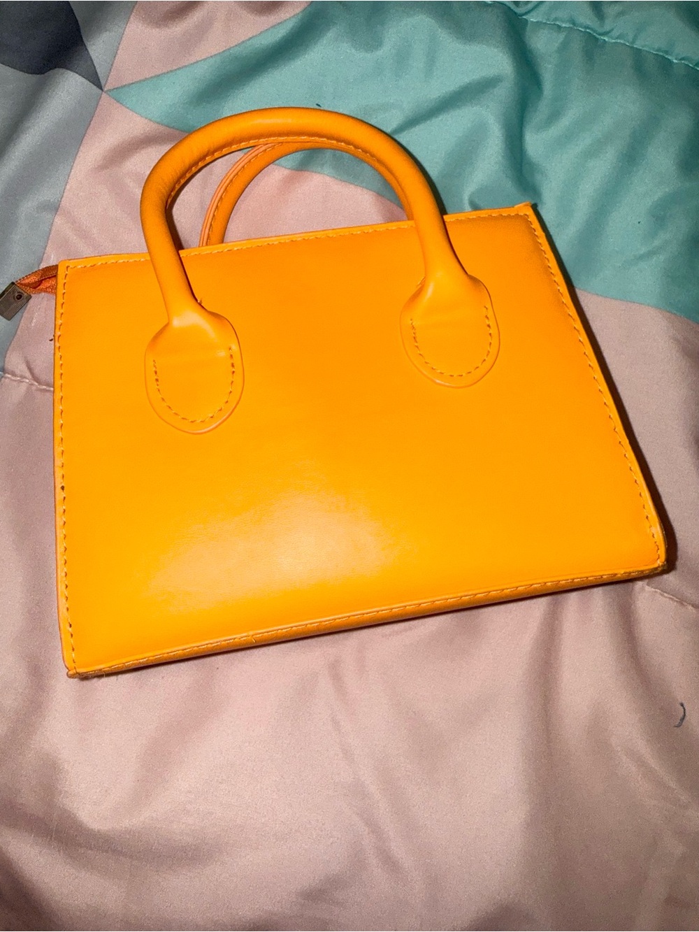 Orange Mini Tote Handbag